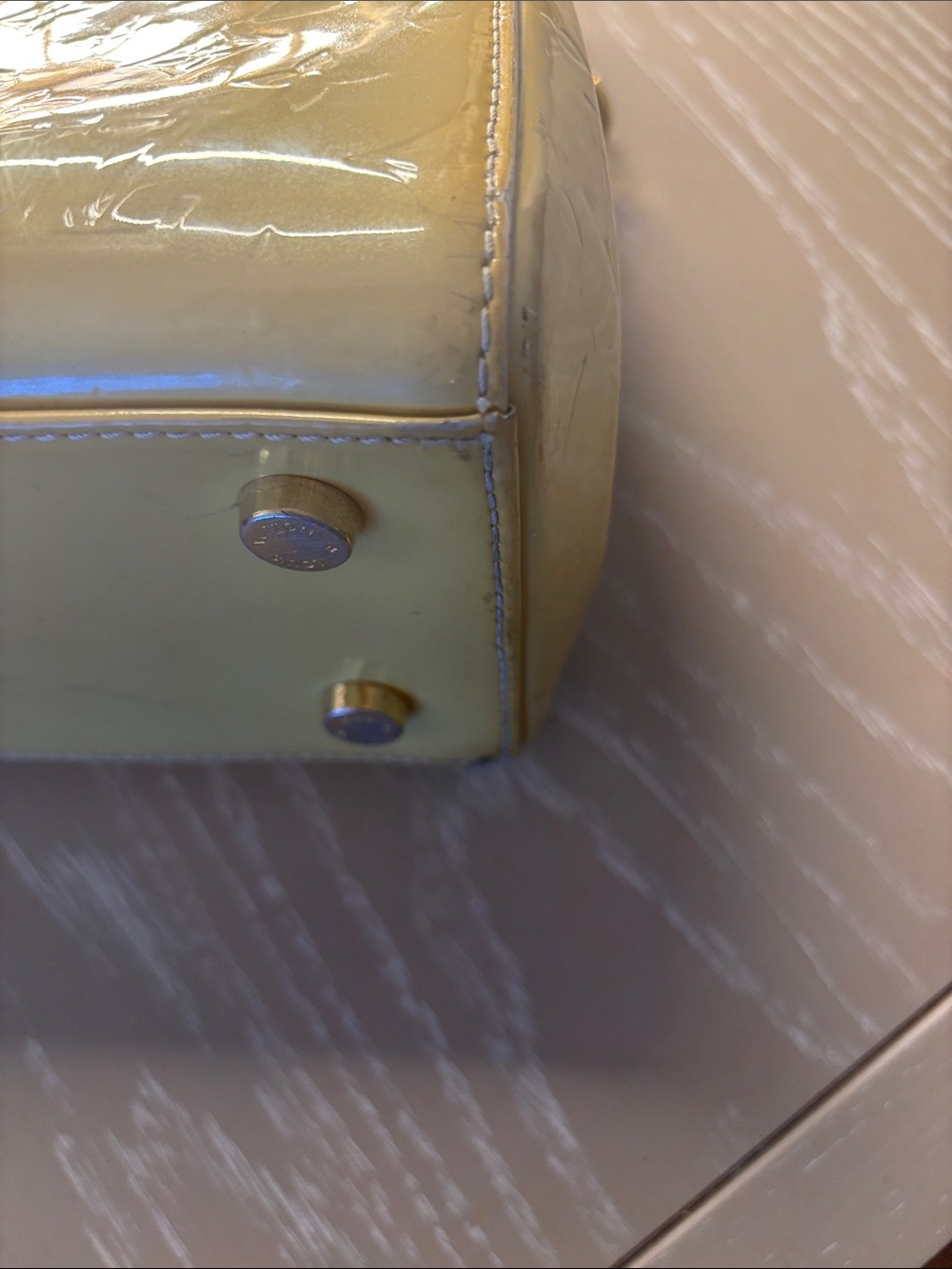 Louis Vuitton Yellow Patent Monogram Tote with Leather Trim original lv strap - Picture 8 of 14